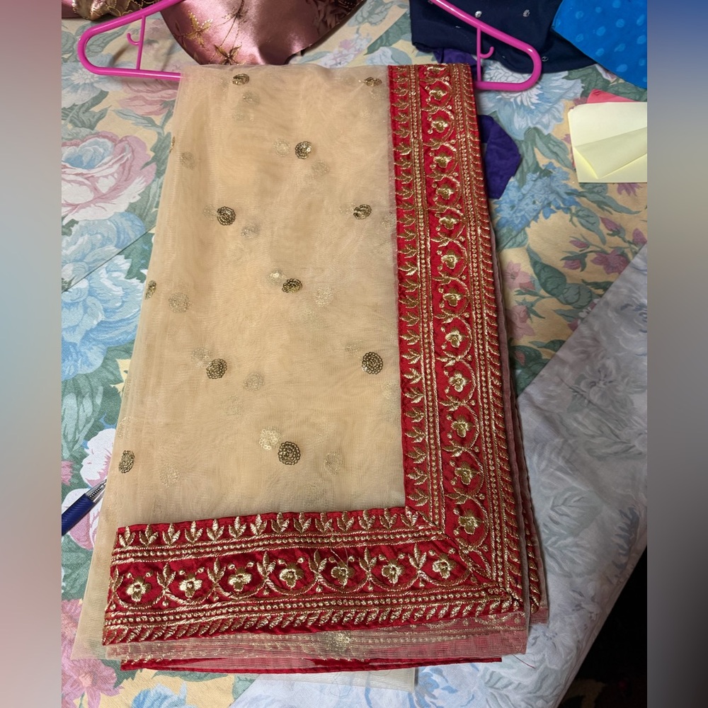 Net embroidered dupatta